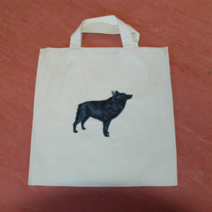 Canvas tote bag with Schipperke motif